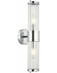 Tiempo Interior Up/Down Tubular Clear Glass Wall Lights