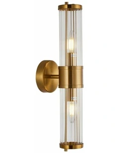 Tiempo Interior Up/Down Tubular Clear Glass Wall Lights
