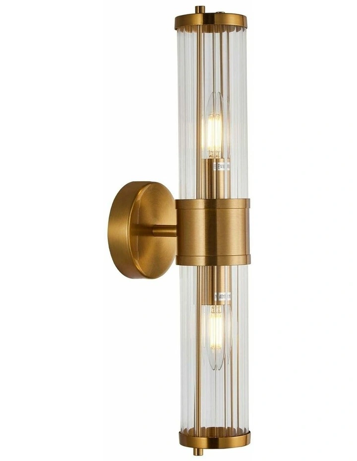 Tiempo Interior Up/Down Tubular Clear Glass Wall Lights image 1