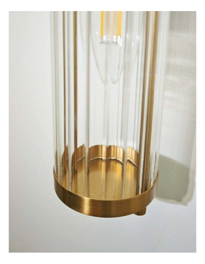 Tiempo Interior Up/Down Tubular Clear Glass Wall Lights image 3