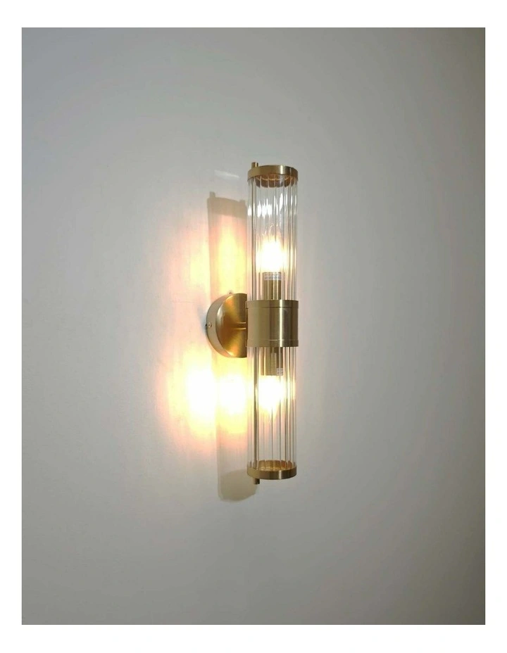 Tiempo Interior Up/Down Tubular Clear Glass Wall Lights image 4