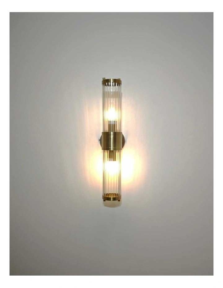 Tiempo Interior Up/Down Tubular Clear Glass Wall Lights image 5