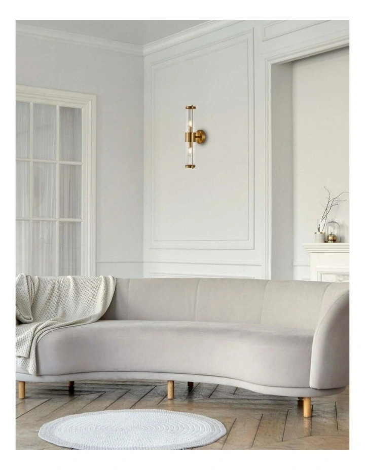 Tiempo Interior Up/Down Tubular Clear Glass Wall Lights image 6