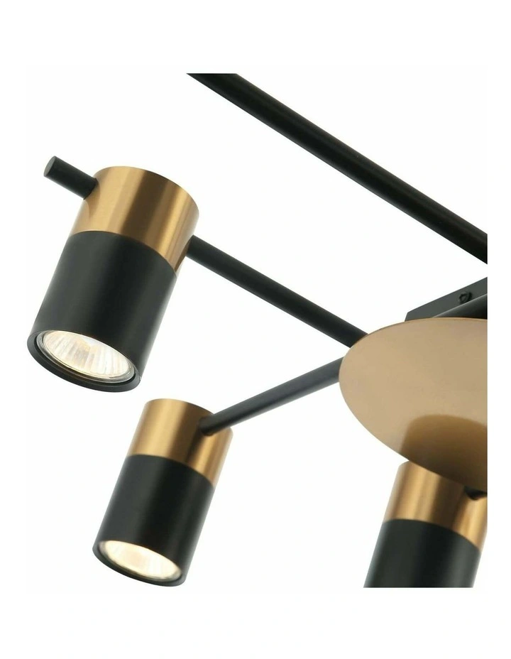 Tache Interior Spot Ceiling Lights (with Adjustable Black & Antique Brass Heads) IP20 image 2