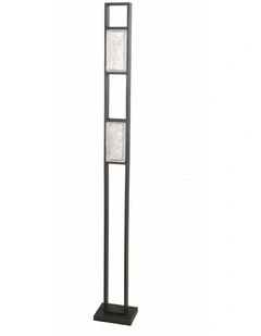 Zeigel Interior LED Rectangular Textured Ice Glass Diffuser Floor Lamps