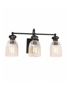 Sino Interior Ellipse Triple Clear Glass Shade Wall Lights