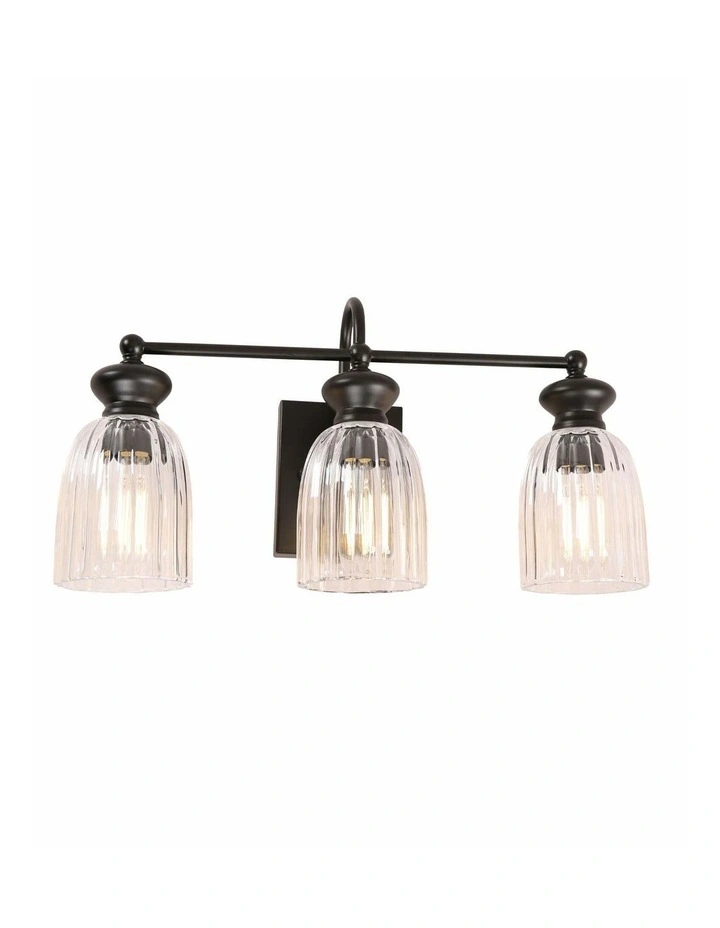 Sino Interior Ellipse Triple Clear Glass Shade Wall Lights image 1
