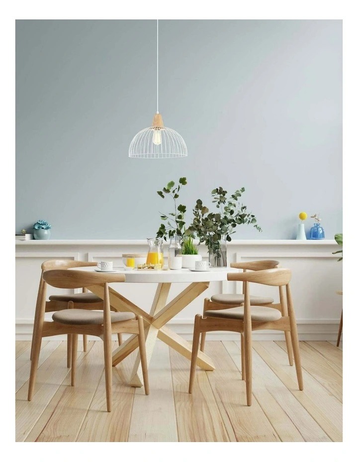 Strand Iron and Wood Dome Cage Pendant Lights image 2