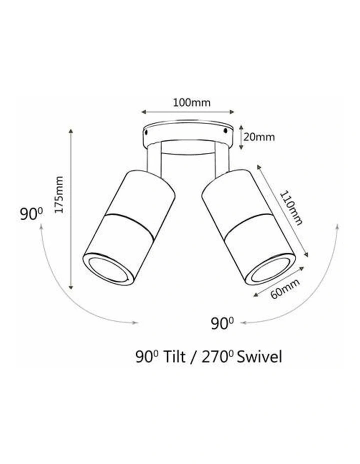 GU10 Exterior Wall Pillar Spot Lights (Matte Grey) IP65 image 2