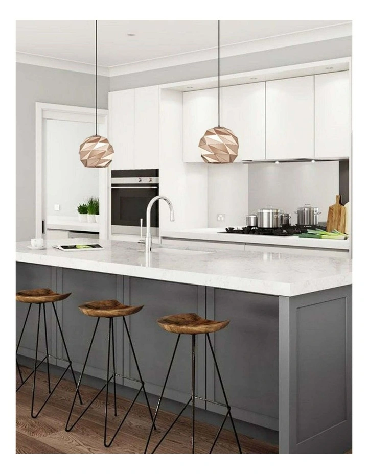 Origami Interior Large Dome Carved Iron Origami Style Pendant Lights image 2