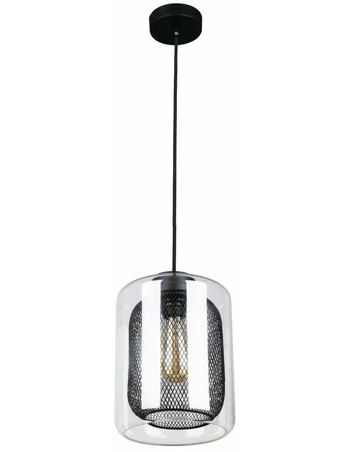 Tono Mesh Internal & Clear Glass Oblong Pendant Lights image 1