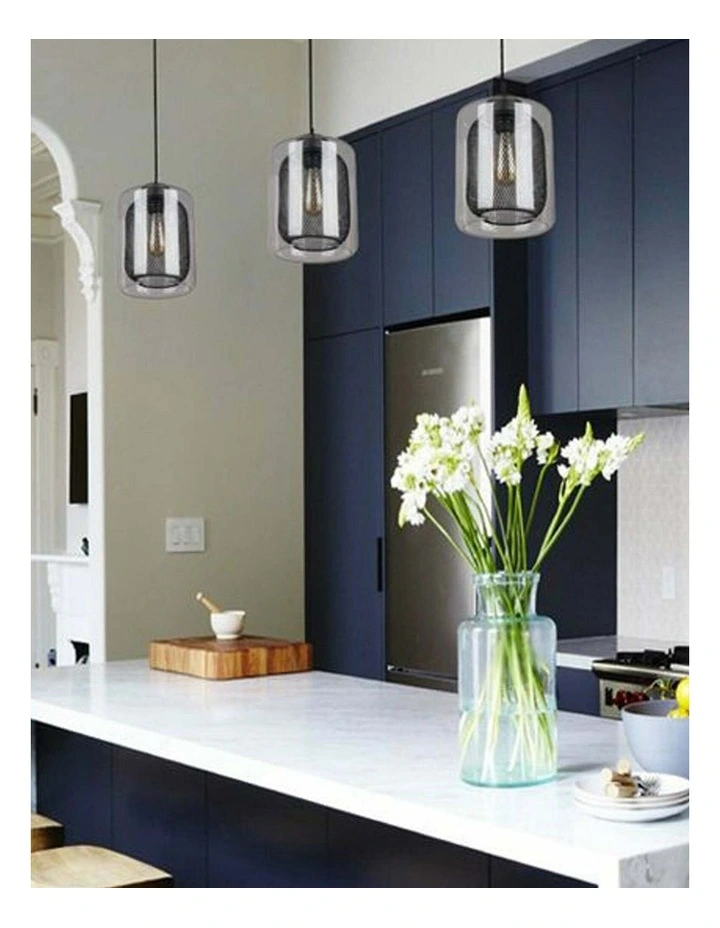 Tono Mesh Internal & Clear Glass Oblong Pendant Lights image 3