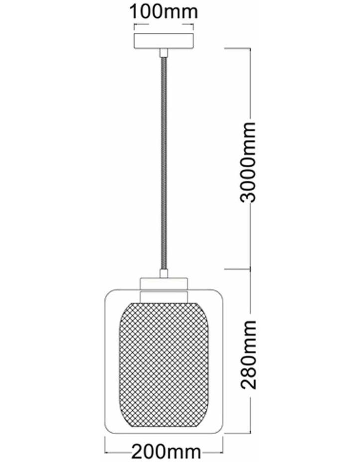 Tono Mesh Internal & Clear Glass Oblong Pendant Lights image 4