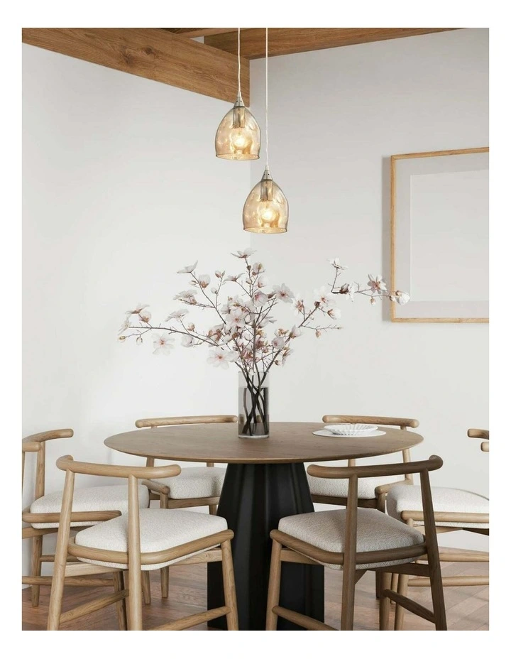 Ordito Abstract Chrome With Glass Ellipse Pendant Lights image 2