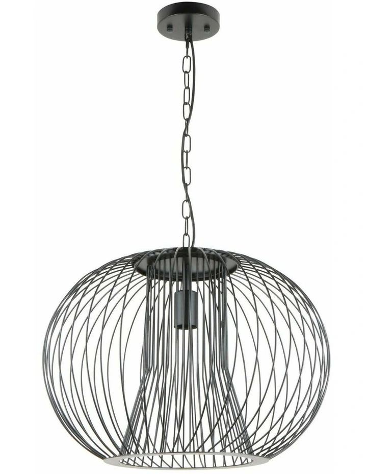Parrilla Interior Round Cage Iron Pendant Lights image 1