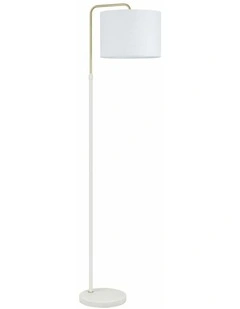 Arriba Drum Shade with Marble Base Height Adjustable Floor Lamps