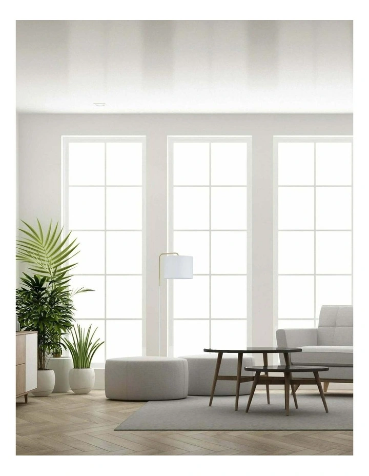 Arriba Drum Shade with Marble Base Height Adjustable Floor Lamps image 2