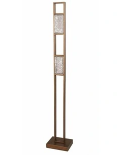 Zeigel Interior LED Rectangular Textured Ice Glass Diffuser Floor Lamps