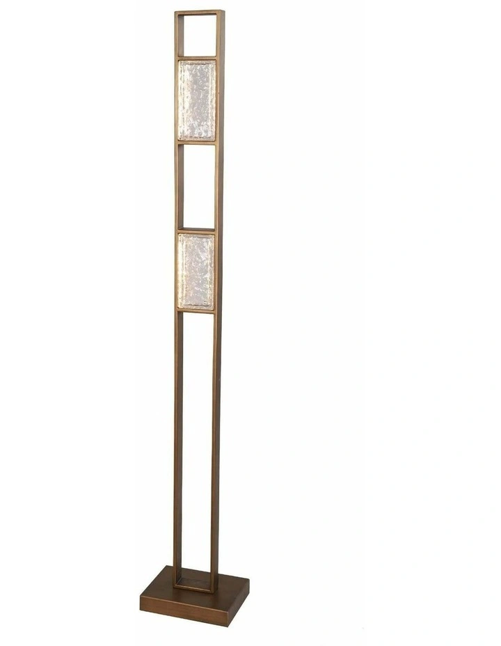 Zeigel Interior LED Rectangular Textured Ice Glass Diffuser Floor Lamps image 2