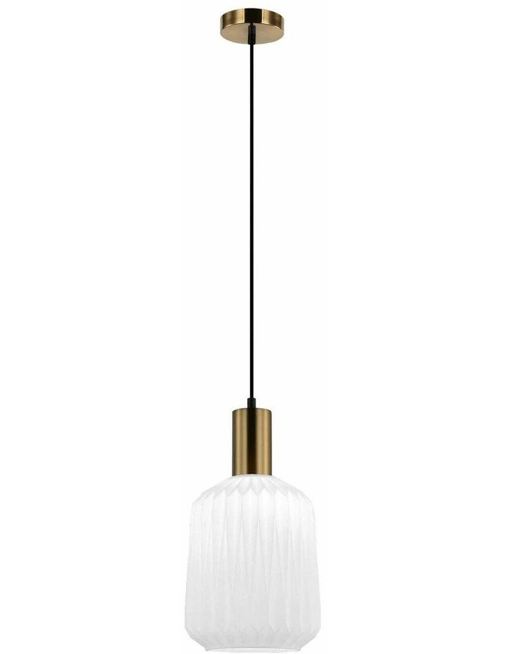Papel Interior Pleated Opal Opaque / Translucent Jar Glass Pendant Lights image 1