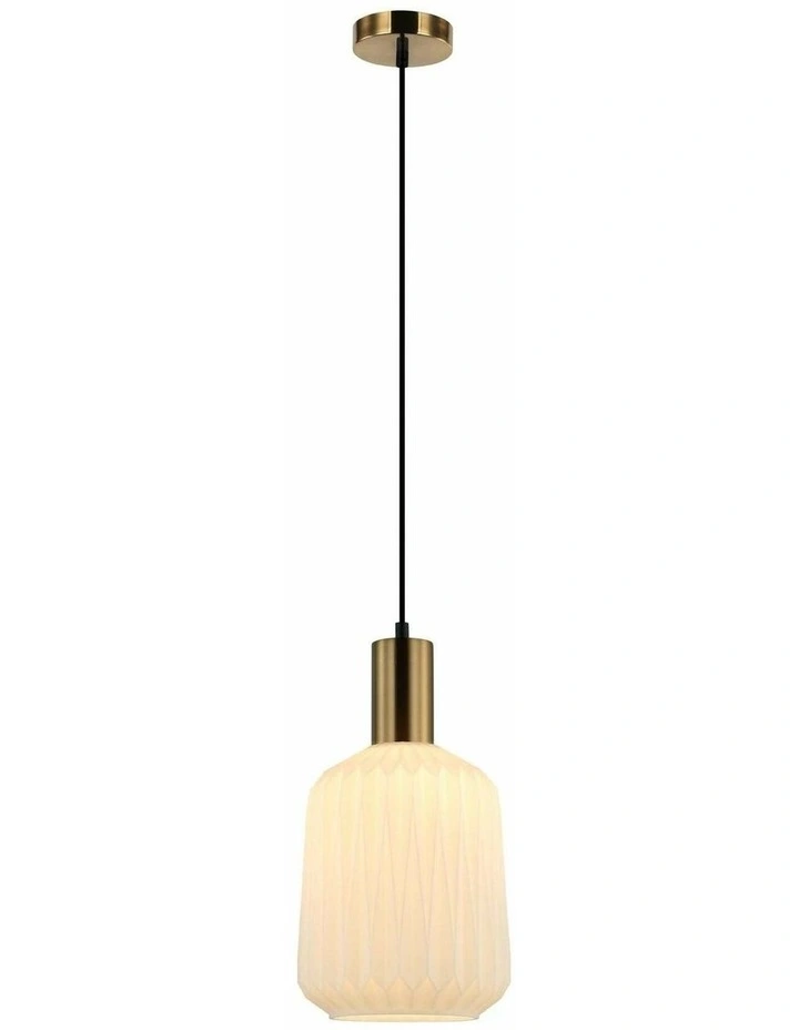 Papel Interior Pleated Opal Opaque / Translucent Jar Glass Pendant Lights image 3