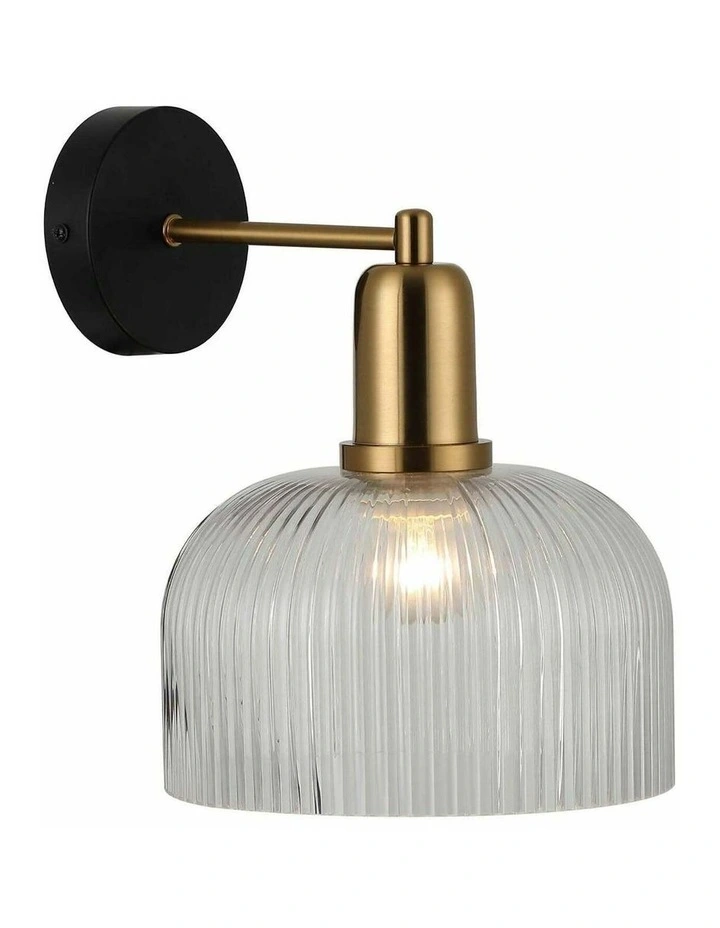 Vintaj Interior Dome Glass with Antique Brass Highlight Wall Lights image 2