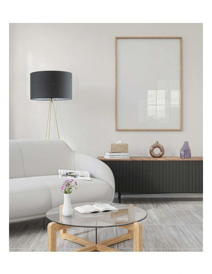 Jambes Drum Shade with Antique Brass Tripod Floor Lamps image 3