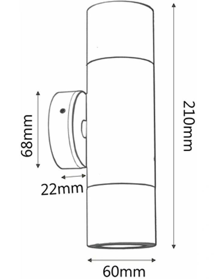 GU10 Exterior Wall Pillar Spot Lights (Black Aluminium) IP65 image 2