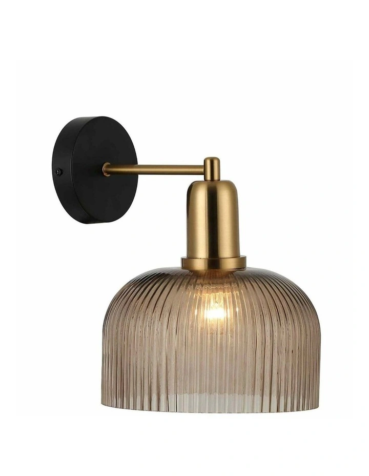 Vintaj Interior Dome Glass with Antique Brass Highlight Wall Lights image 2