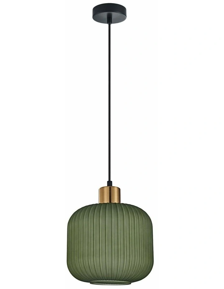 Gomitas Interior Translucent Glass Shade with Brass Highlight Pendant Lights image 1