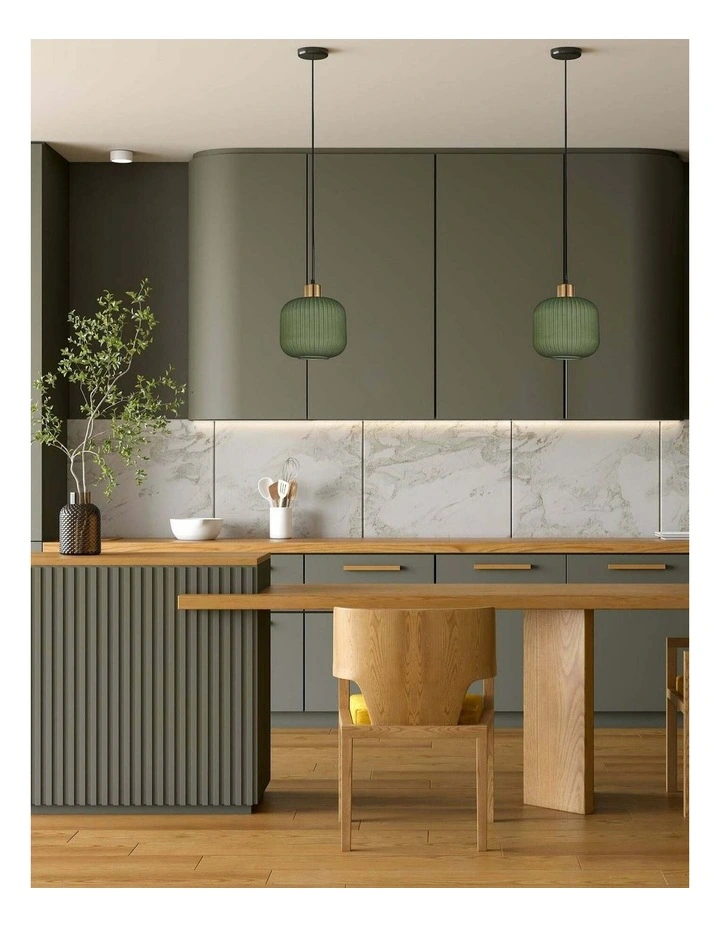 Gomitas Interior Translucent Glass Shade with Brass Highlight Pendant Lights image 2