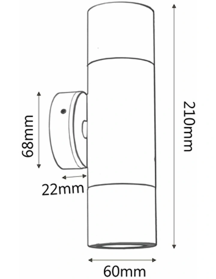 GU10 Exterior Wall Pillar Spot Lights (White Aluminium) IP65 image 2