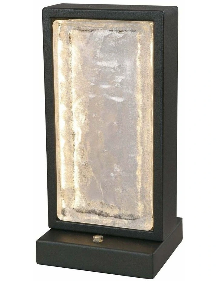 Zeigel Interior LED Rectangular Textured Ice Glass Diffuser Table Lamps image 2