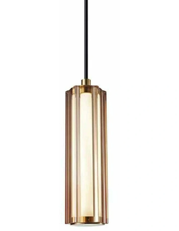 Freccia Interior LED Tri-CCT Glass with Curve Cylinder Pendant Lights image 2