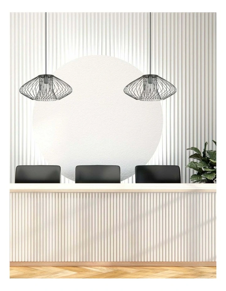 Parrilla Interior Oval Cage Iron Pendant Lights OD440mm image 2