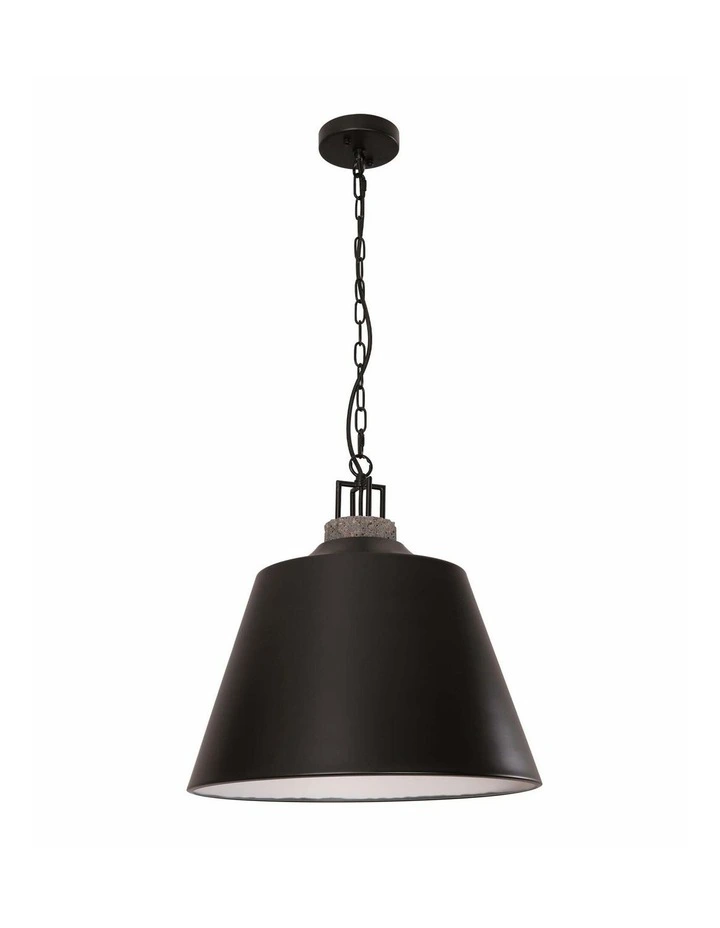 Cloche Interior Metal Shade with Travertine Highlight Bell Shape Pendant Lights image 1