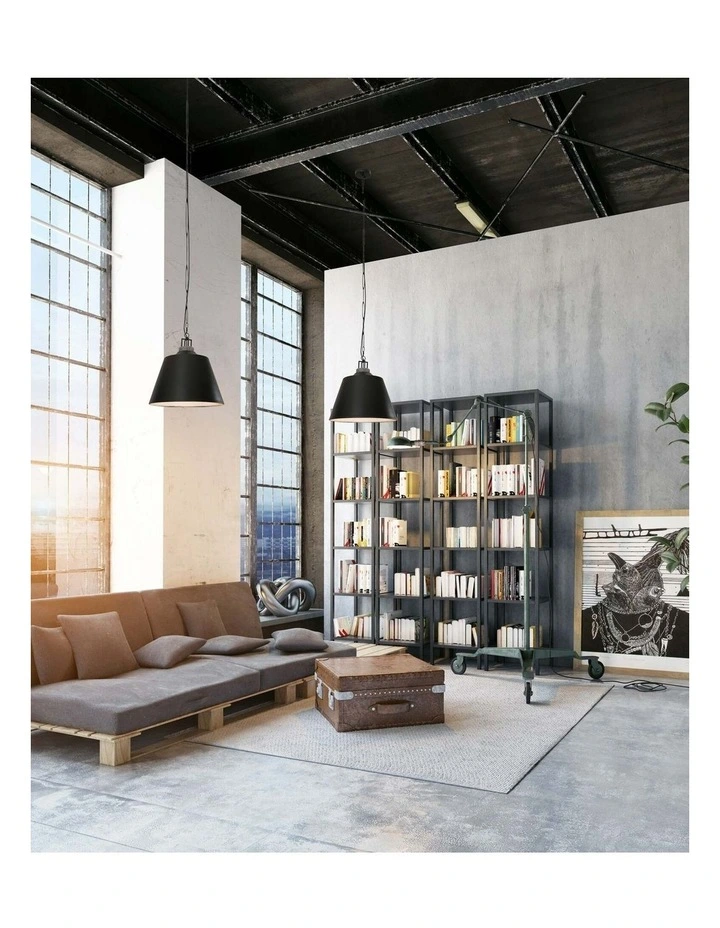 Cloche Interior Metal Shade with Travertine Highlight Bell Shape Pendant Lights image 3
