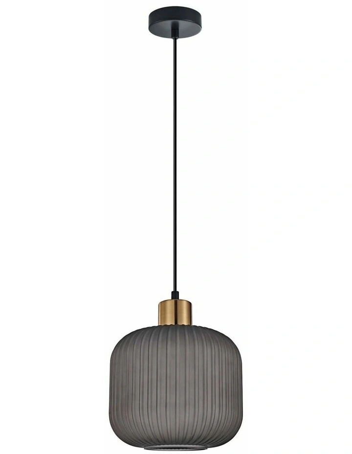 Gomitas Interior Translucent Glass Shade with Brass Highlight Pendant Lights image 1