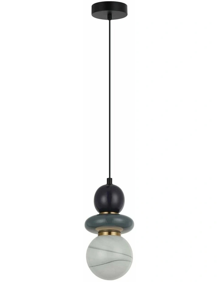 Tocado Interior Sandblasted Opal Diffuser Glass with Ceramic Bead Pendant Lights image 1