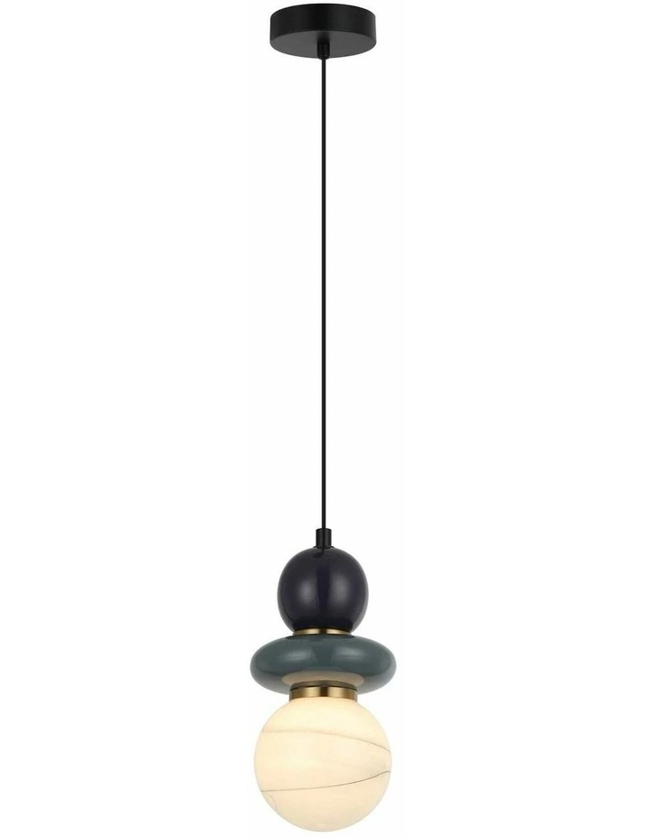 Tocado Interior Sandblasted Opal Diffuser Glass with Ceramic Bead Pendant Lights image 2