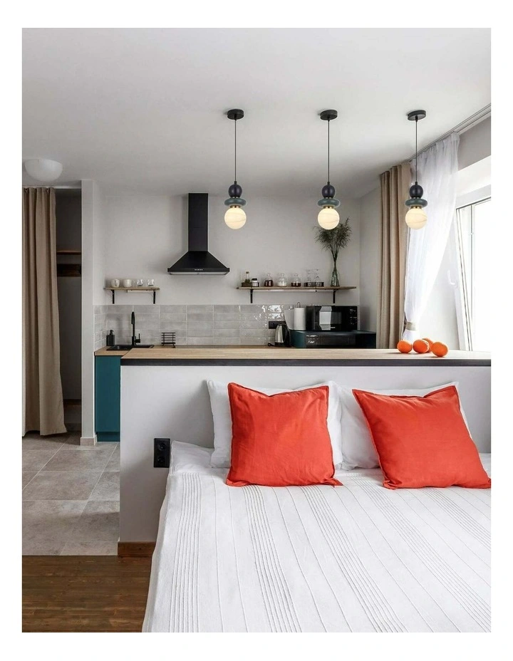 Tocado Interior Sandblasted Opal Diffuser Glass with Ceramic Bead Pendant Lights image 3