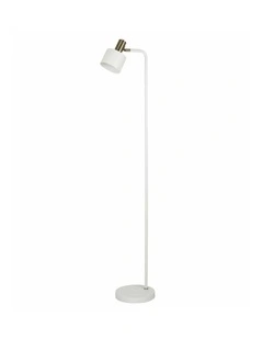 Flotar Interior Cylinder Iron Shade with Antique Brass Highlight Floor Lamps