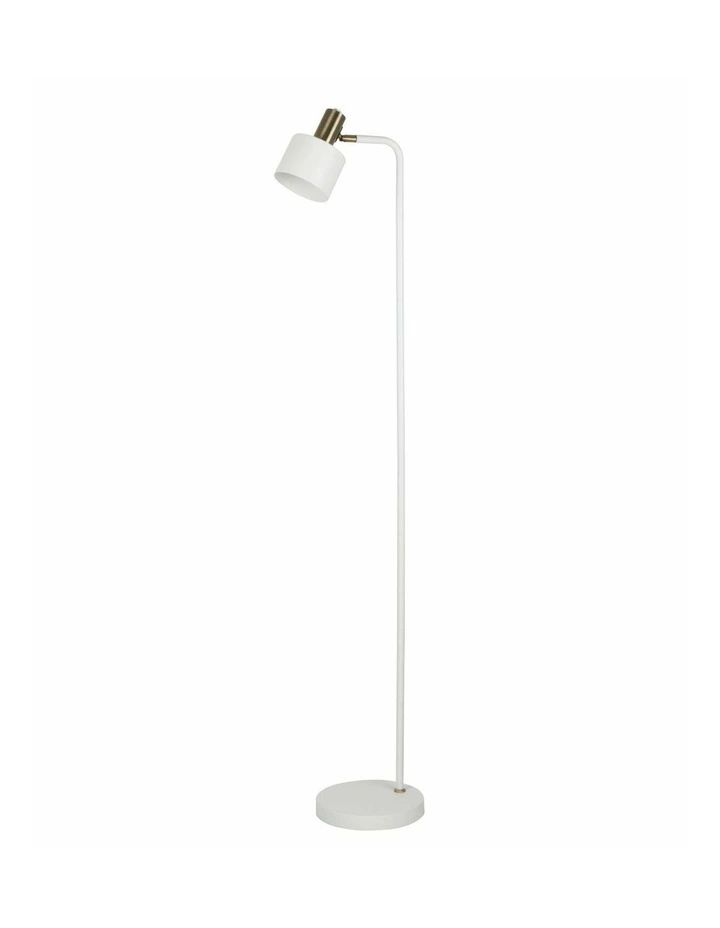 Flotar Interior Cylinder Iron Shade with Antique Brass Highlight Floor Lamps image 1