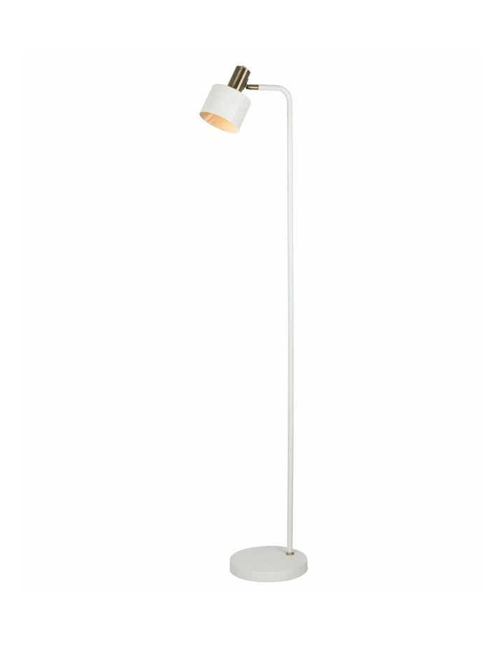 Flotar Interior Cylinder Iron Shade with Antique Brass Highlight Floor Lamps image 2