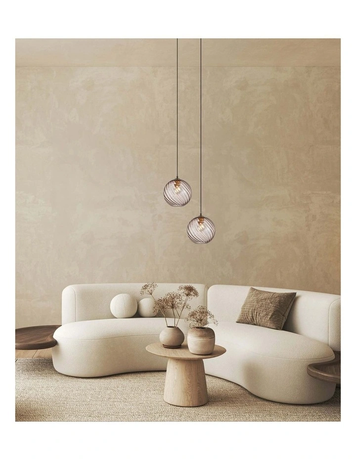 Espiral Interior Wine Glass Shade Wavy Finish Round Pendant Lights image 2