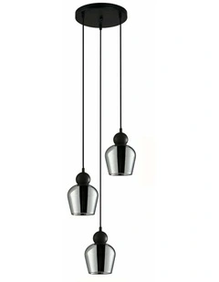 Champan Interior Bronze Amber / Mirror Finish Smokey Black Glass Ellipse Pendant Lights