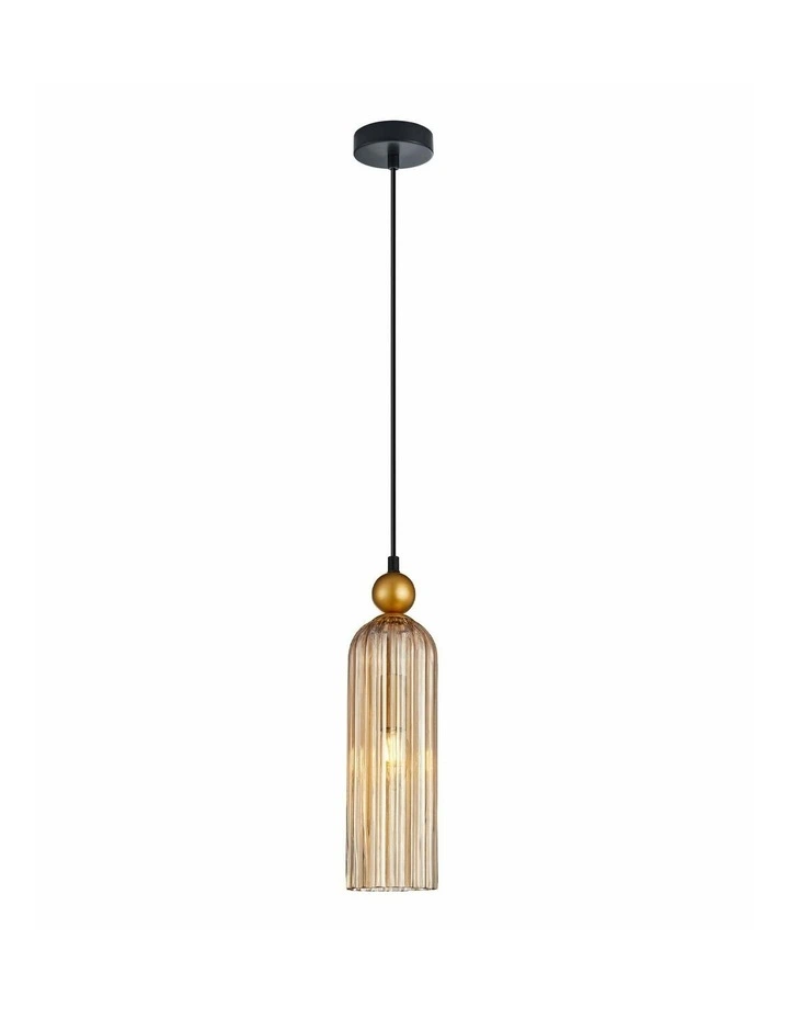Flauta Interior Round Top Cylinder Ribbed Pendant Lights image 1