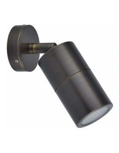 GU10 Exterior Wall Pillar Spot Lights (Rustic Brass) IP65