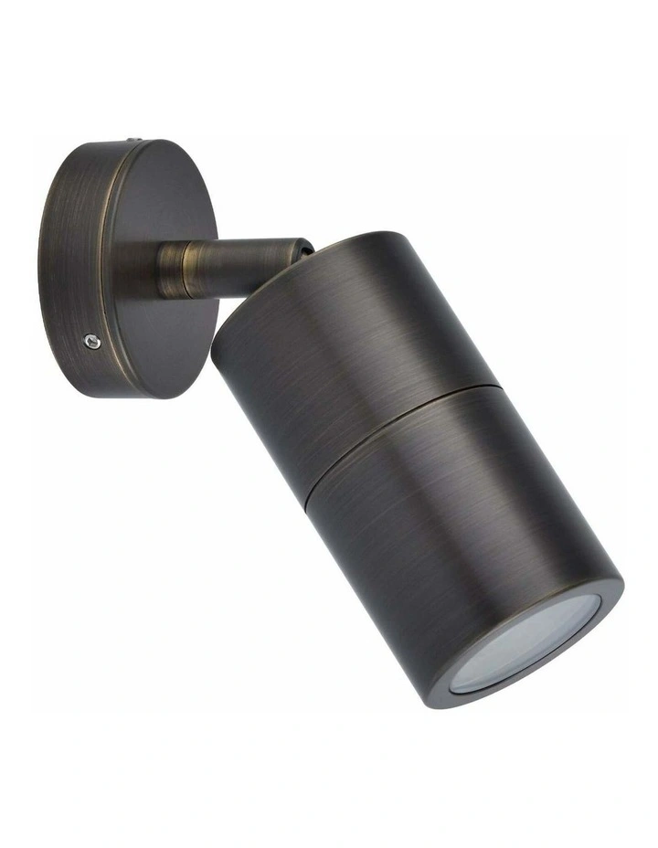 GU10 Exterior Wall Pillar Spot Lights (Rustic Brass) IP65 image 1