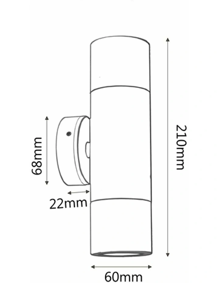 GU10 Exterior Wall Pillar Spot Lights (Matte Grey) IP65 image 2